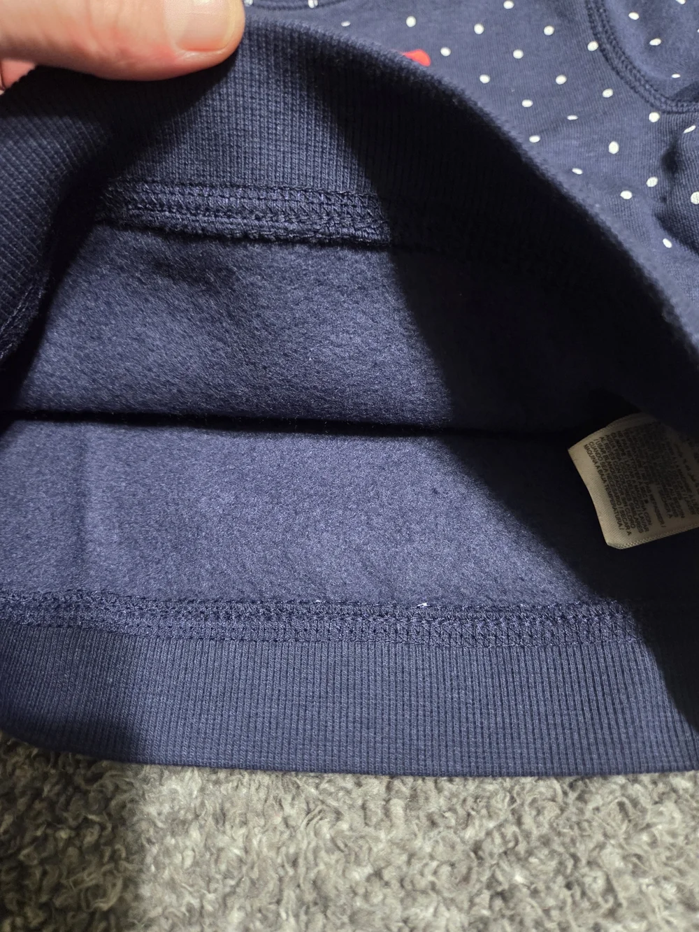 Old Navy Navy Sweatshirt with White Polka Dots and Red 'WE GOT THIS' Text
